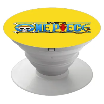 Onepiece logo, Phone Holders Stand  White Hand-held Mobile Phone Holder