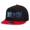 Καπέλο παιδικό Flat Snapback, Μαύρο/Κόκκινο (100% ΒΑΜΒΑΚΕΡΟ, ΠΑΙΔΙΚΟ, UNISEX, ONE SIZE)