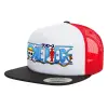 Καπέλο Ενηλίκων Foam Flat Snapback με Δίχτυ Μαύρο-Λευκό-Κόκκινο (POLYESTER, ΕΝΗΛΙΚΩΝ, UNISEX, ONE SIZE)