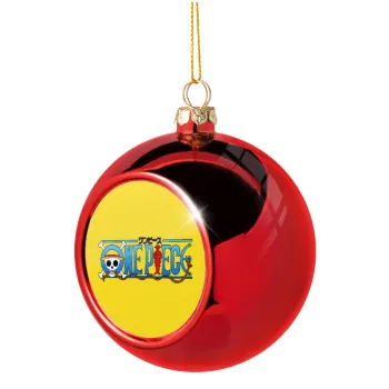 Onepiece logo, Christmas tree ball Red 8cm