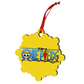 Onepiece logo, Στολίδι Χριστουγεννιάτικο στολίδι snowflake ξύλινο 7.5cm