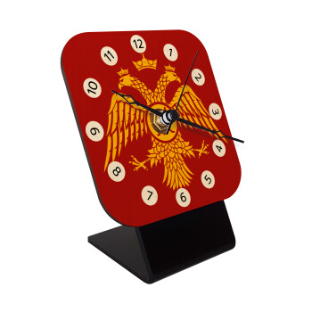 Byzantine Empire, Quartz Table clock in natural wood (10cm)