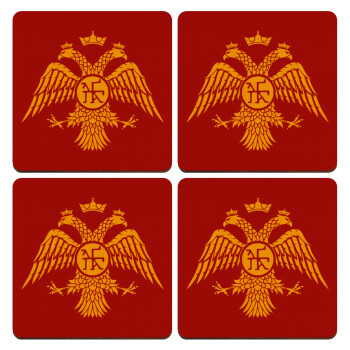 Byzantine Empire, ΣΕΤ x4 Σουβέρ ξύλινα τετράγωνα plywood (9cm)
