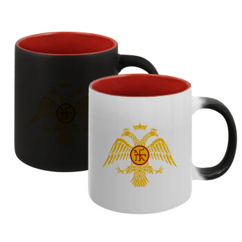 Byzantine Empire, Κούπα Μαγική εσωτερικό κόκκινο, κεραμική, 330ml που αλλάζει χρώμα με το ζεστό ρόφημα