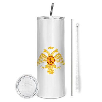 Byzantine Empire, Eco friendly stainless steel tumbler 600ml, with metal straw & cleaning brush