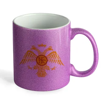 Byzantine Empire, Κούπα Μωβ Glitter που γυαλίζει, κεραμική, 330ml