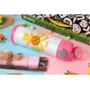 Easter candle, Childrens hot water bottle, stainless steel, with safety straw, PINK (500ml)