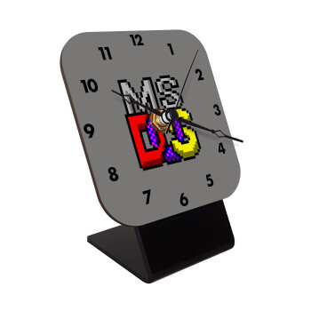 MsDos, Quartz Wooden table clock with hands (10cm)