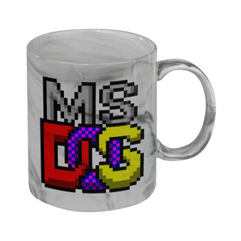 MsDos, Κούπα κεραμική, marble style (μάρμαρο), 330ml