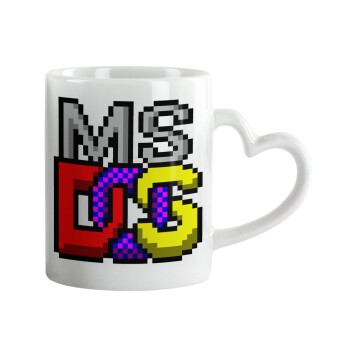 MsDos, Mug heart handle, ceramic, 330ml