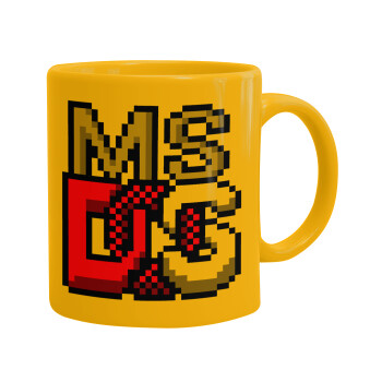 MsDos, Κούπα, κεραμική κίτρινη, 330ml (1 τεμάχιο)