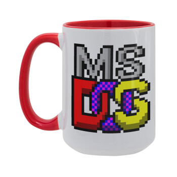 MsDos, Κούπα Mega 15oz, κεραμική Κόκκινη, 450ml