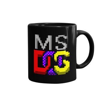 MsDos, Κούπα Μαύρη, κεραμική, 330ml