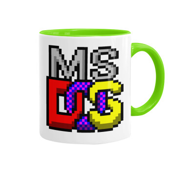MsDos, Mug colored light green, ceramic, 330ml