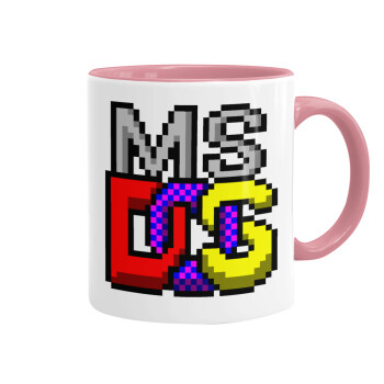 MsDos, Mug colored pink, ceramic, 330ml