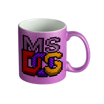 MsDos, Κούπα Μωβ Glitter που γυαλίζει, κεραμική, 330ml