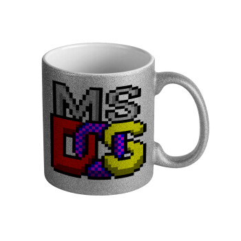 MsDos, Κούπα Ασημένια Glitter που γυαλίζει, κεραμική, 330ml
