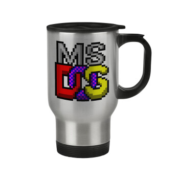 MsDos, Stainless steel travel mug with lid, double wall 450ml