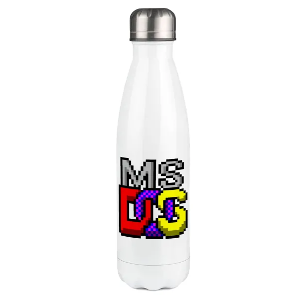 MsDos — Μεταλλικό παγούρι θερμός Λευκό (Stainless steel), διπλού τοιχώματος, 500ml