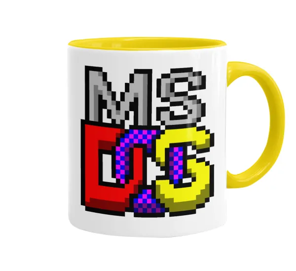 MsDos — Mug colored yellow, ceramic, 330ml