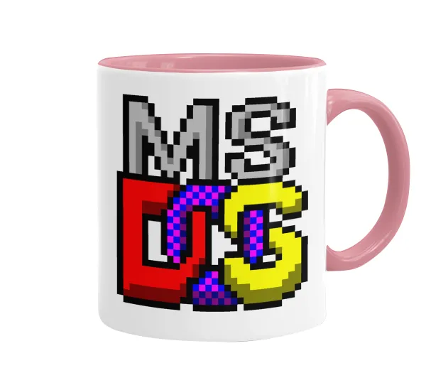 MsDos — Mug colored pink, ceramic, 330ml