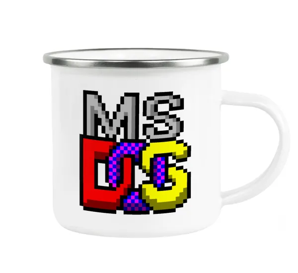 MsDos — Metallic enamel cup white 360ml
