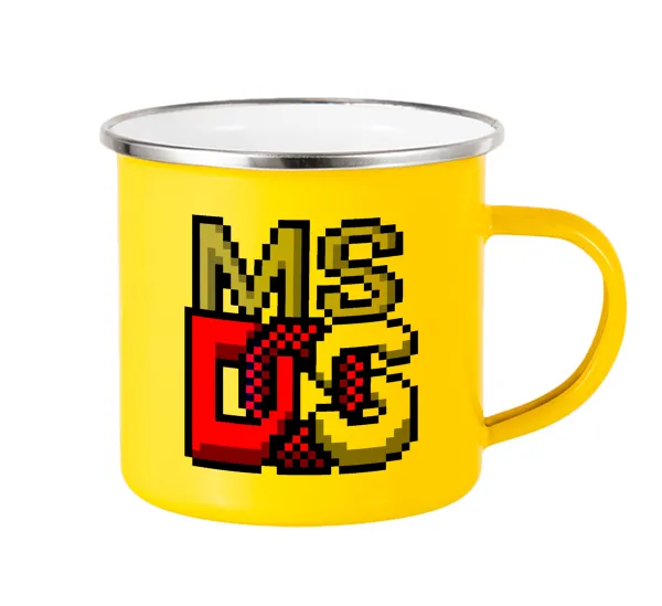 MsDos — Κούπα Μεταλλική εμαγιέ Κίτρινη 360ml