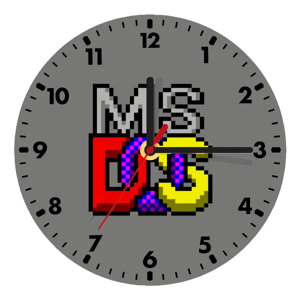 MsDos — Ρολόι τοίχου ξύλινο (20cm)