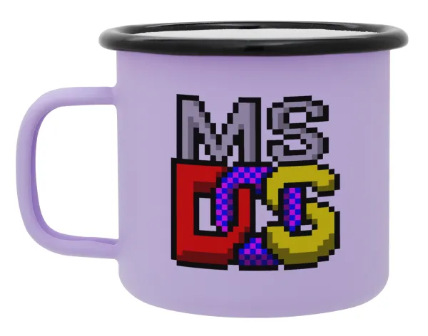 MsDos — Metal enamel mug, matte light pastel purple, 360ml