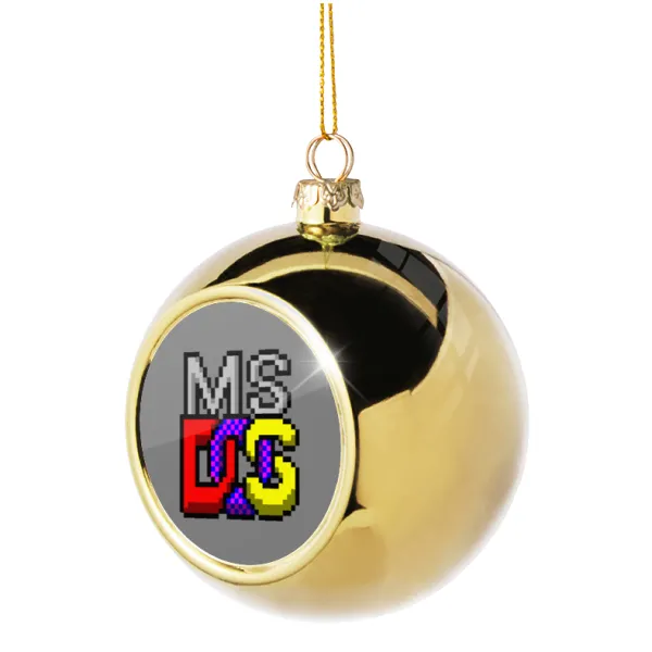 MsDos — Golden Christmas tree ball ornament 8cm