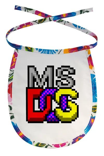 MsDos — Stain-resistant baby bib with tie, multicoloured