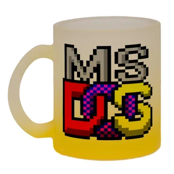 MsDos, Κούπα γυάλινη δίχρωμη με βάση το κίτρινο ματ, 330ml