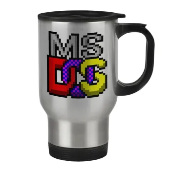 MsDos, Stainless steel travel mug with lid, double wall 450ml