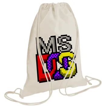MsDos, Backpack bag GYMBAG natural (28x40cm)