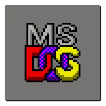 MsDos, Τετράγωνο μαγνητάκι ξύλινο 6x6cm