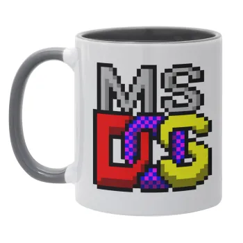 MsDos, Mug colored grey, ceramic, 330ml