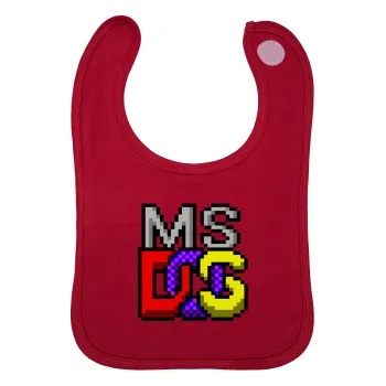 MsDos, Σαλιάρα με Σκρατς Κόκκινη 100% Organic Cotton (0-18 months)