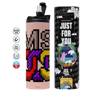 MsDos, Tumbler stainless steel PINK 600ml