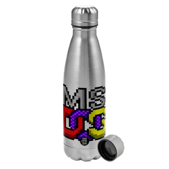 MsDos, Metallic water bottle, stainless steel, 750ml
