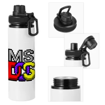 MsDos, Metal water bottle with safety cap, aluminum 850ml