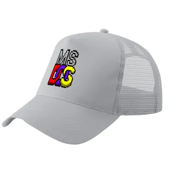 MsDos, Trucker Hat with Mesh, GREY, (COTTON, KIDS, UNISEX, ONE SIZE)