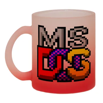 MsDos, Κούπα γυάλινη δίχρωμη με βάση το κόκκινο ματ, 330ml