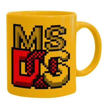 MsDos, Ceramic coffee mug yellow, 330ml
