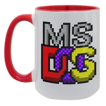 MsDos, Κούπα Mega 15oz, κεραμική Κόκκινη, 450ml