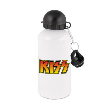 KISS, Metal water bottle, White, aluminum 500ml
