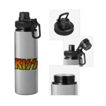 KISS, Metallic water bottle with safety cap, 850ml aluminum
