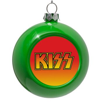 KISS, Green Christmas tree ornament bauble 8cm