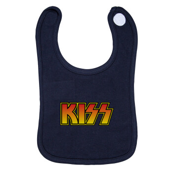 KISS, Σαλιάρα με Σκρατς 100% Organic Cotton Μπλε (0-18 months)