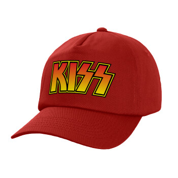 KISS, Καπέλο παιδικό Baseball, 100% Βαμβακερό, Low profile, Κόκκινο