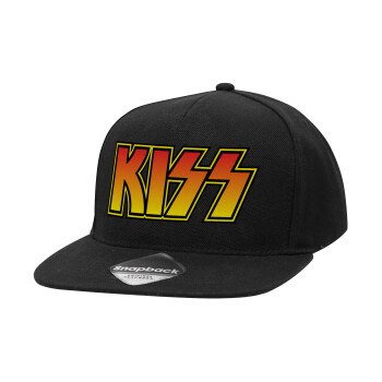 KISS, Καπέλο Ενηλίκων Flat Snapback Μαύρο, (100% ΒΑΜΒΑΚΕΡΟ TWILL, ΕΝΗΛΙΚΩΝ, UNISEX, ONE SIZE)